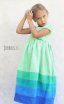 Платье из льна для девочки ~ Размер: 110, объем груди 59-61 см, общая длина платья 97 см,  палитра морская