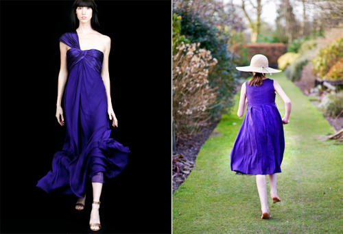 сине-фиолетовое платье