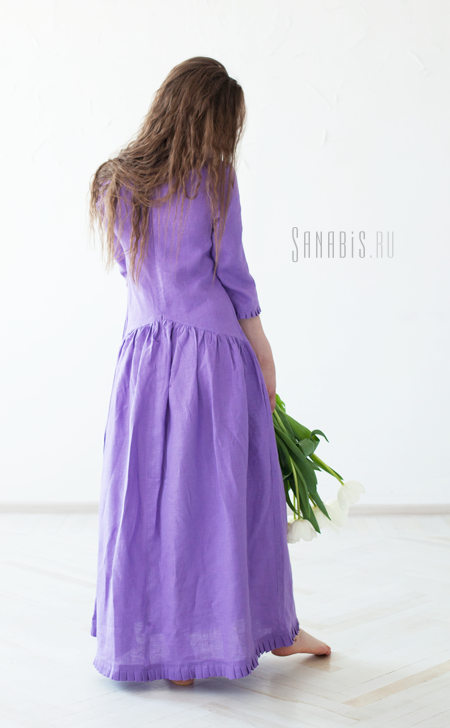 Платье из льна "Сирень"