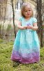 Детское платье из льна Мятно-лавандовое